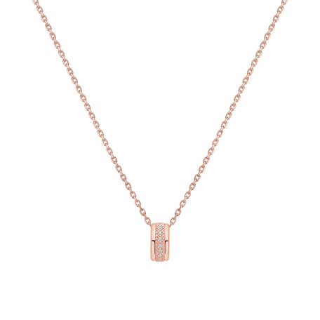 14ct rose gold diamond pendant Satho