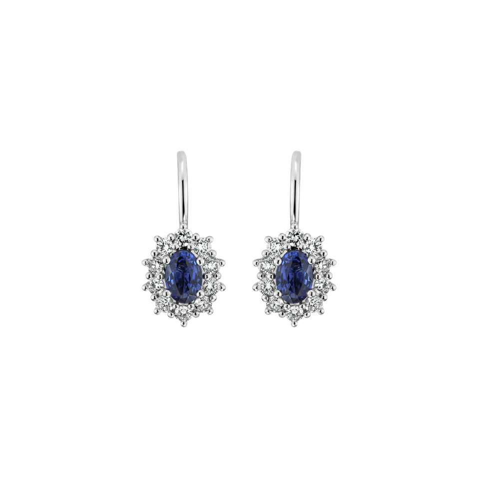 14ct white gold diamond earrings with Sapphire Moon Witchery