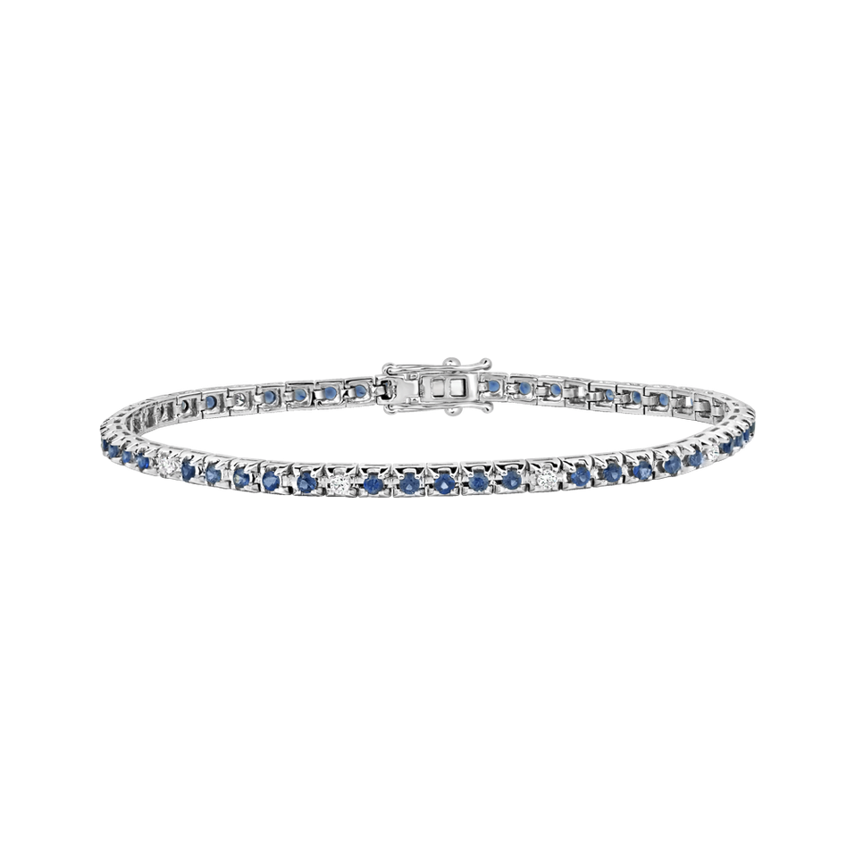 18ct white gold diamond bracelet with Sapphire Ralana