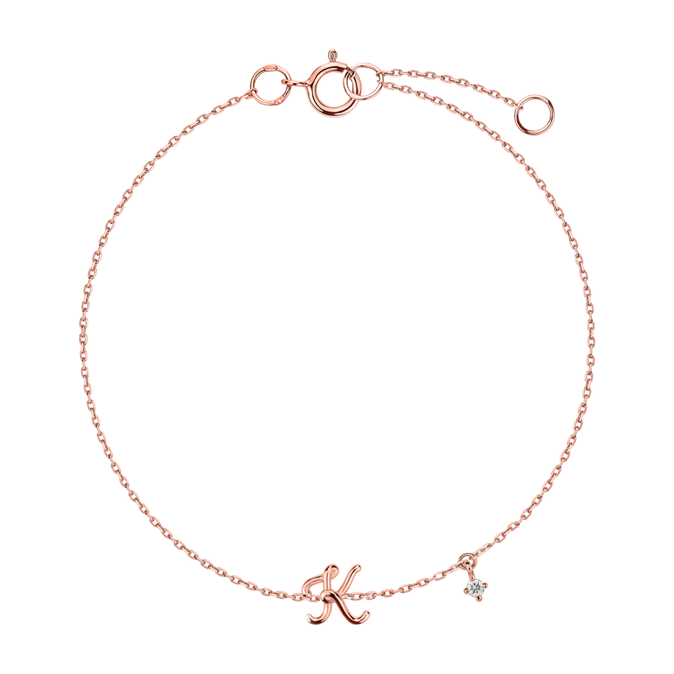 Diamond bracelet Curly Letter K