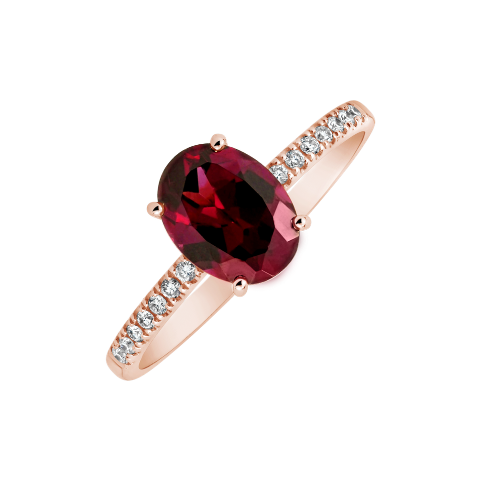 Diamond ring with Rhodolite Aistra