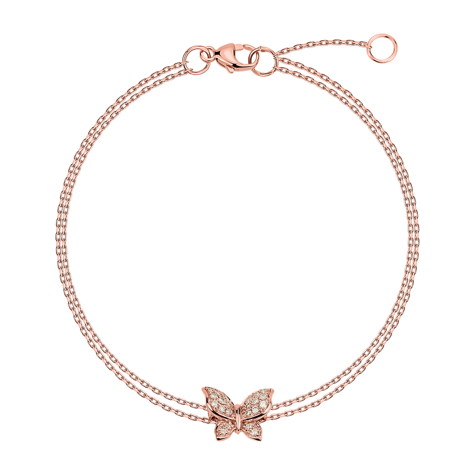 14ct rose gold diamond bracelet Golden Pappilon