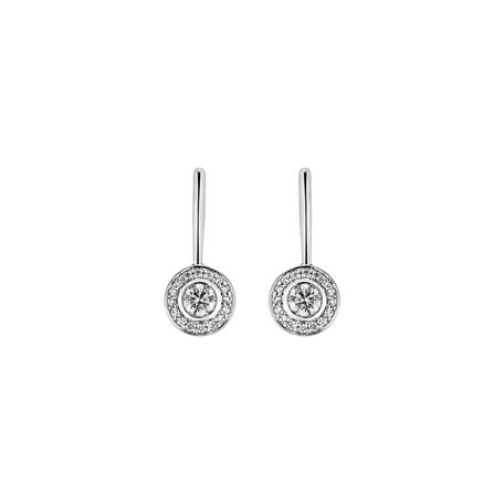 14ct white gold diamond earrings Aloze