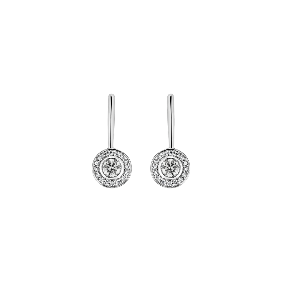 14ct white gold diamond earrings Aloze