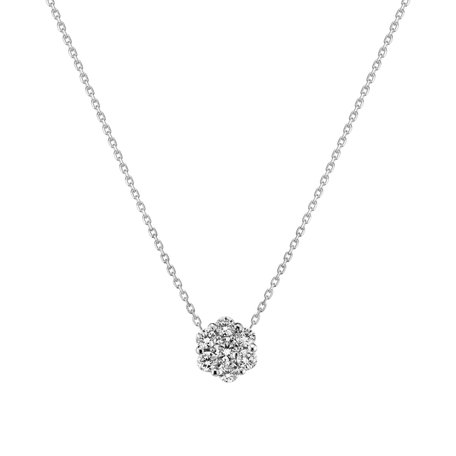 14ct white gold diamond necklace Shiny Flower