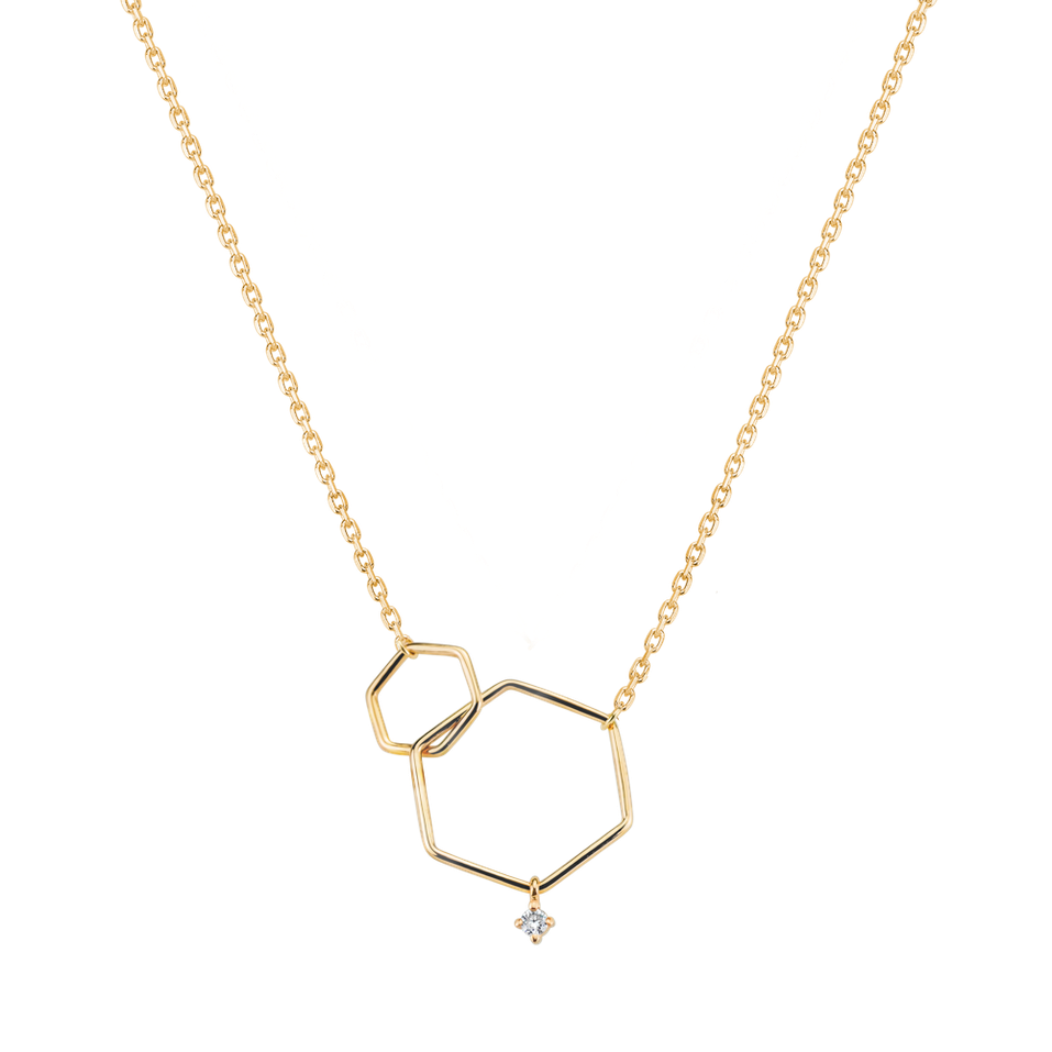 Diamond necklace Hexagon Harmony