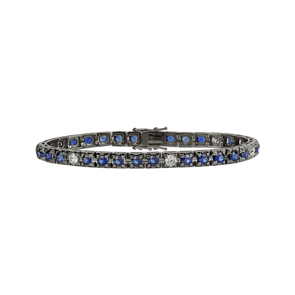 18ct black gold diamond bracelet with Sapphire Ralana