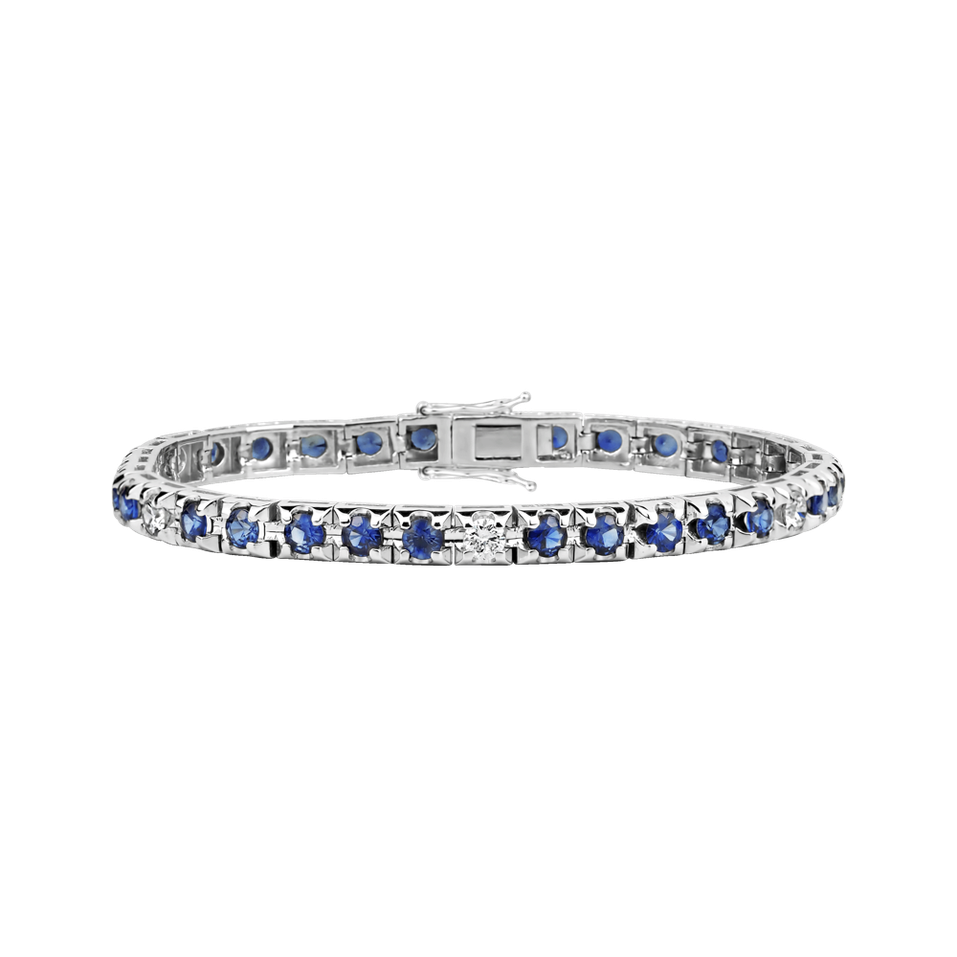 18ct white gold diamond bracelet with Sapphire Ralana