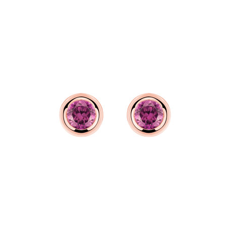 Earrings with Rhodolite Shiny Dots