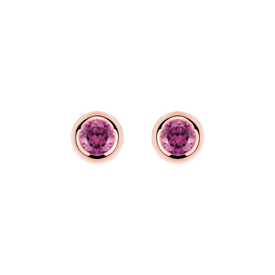 Earrings with Rhodolite Shiny Dots