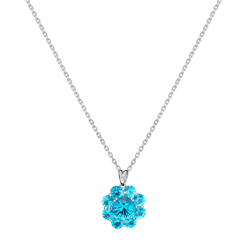 14ct white gold pendant with Topaz Swiss Airasti