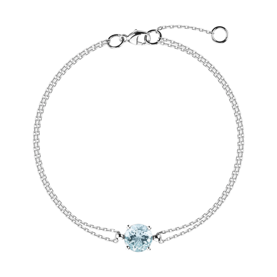 14ct white gold bracelet with Aquamarine Roneme