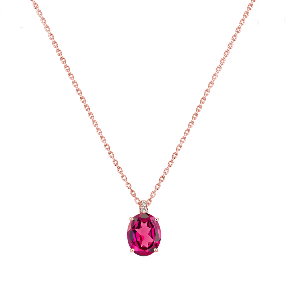 Diamond necklace with Rhodolite Grime