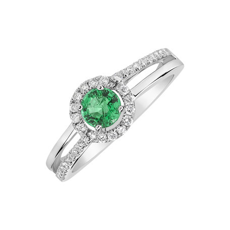 Diamond ring with Emerald Vangeli