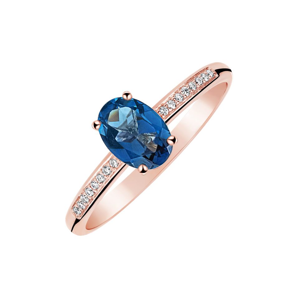 Diamond ring with Topaz Pauliene