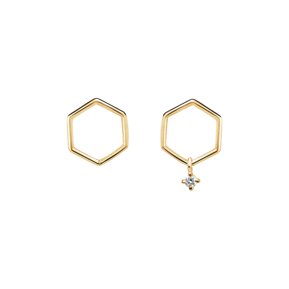 Diamond earrings Hexapolygon