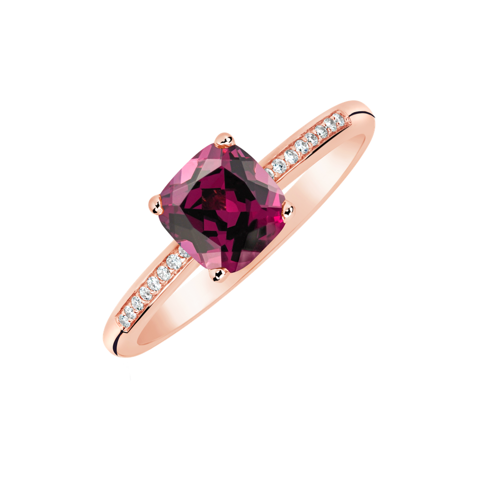 Diamond ring with Rhodolite Melody Harmony