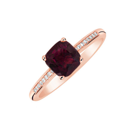 Diamond ring with Rhodolite Melody Harmony