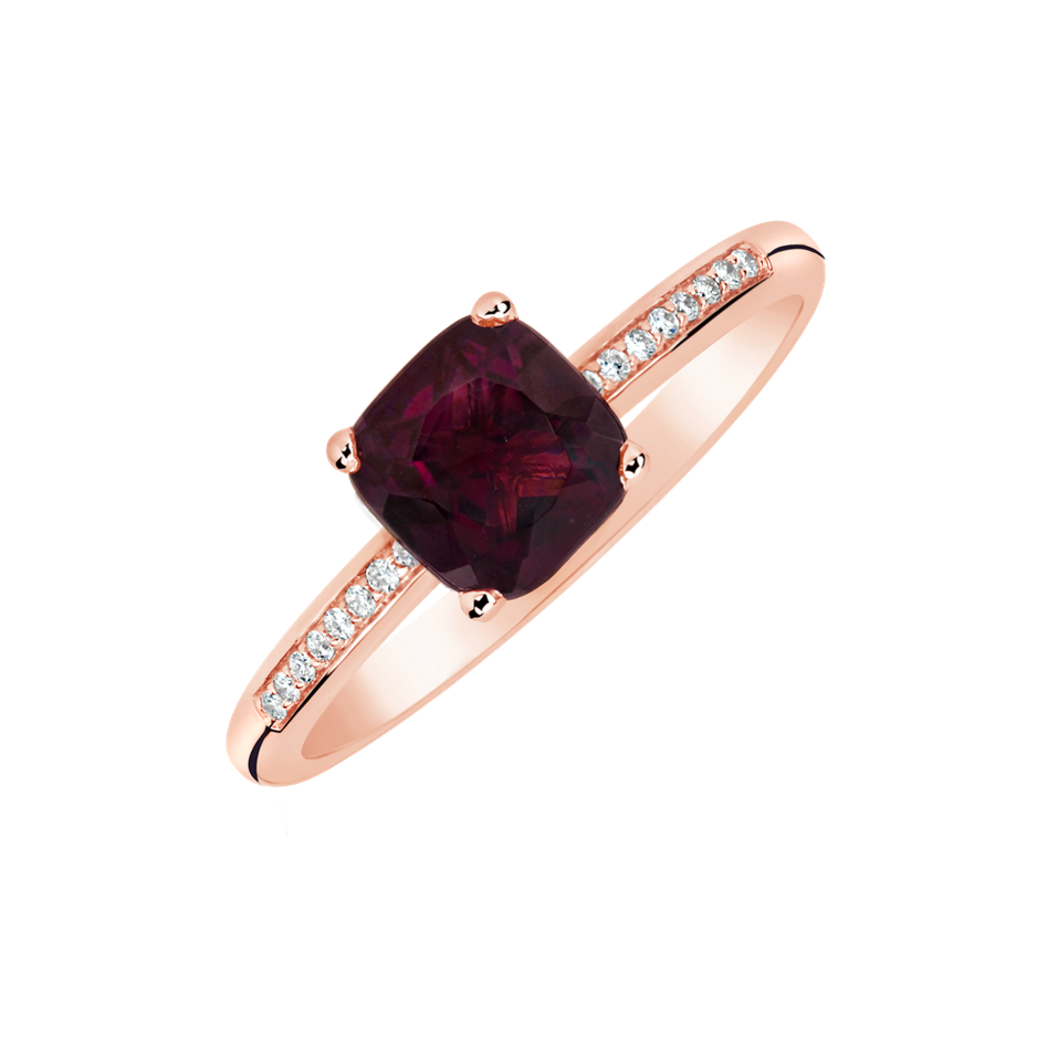 Diamond ring with Rhodolite Melody Harmony