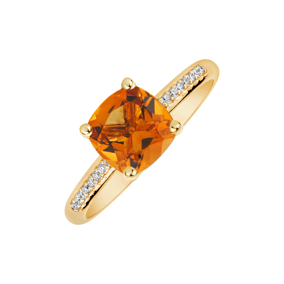 Diamond ring with Citrine Melody Harmony