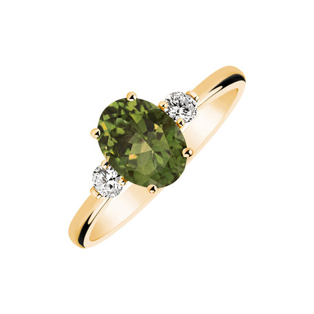 Diamond ring with Tourmaline Ivy Elegance