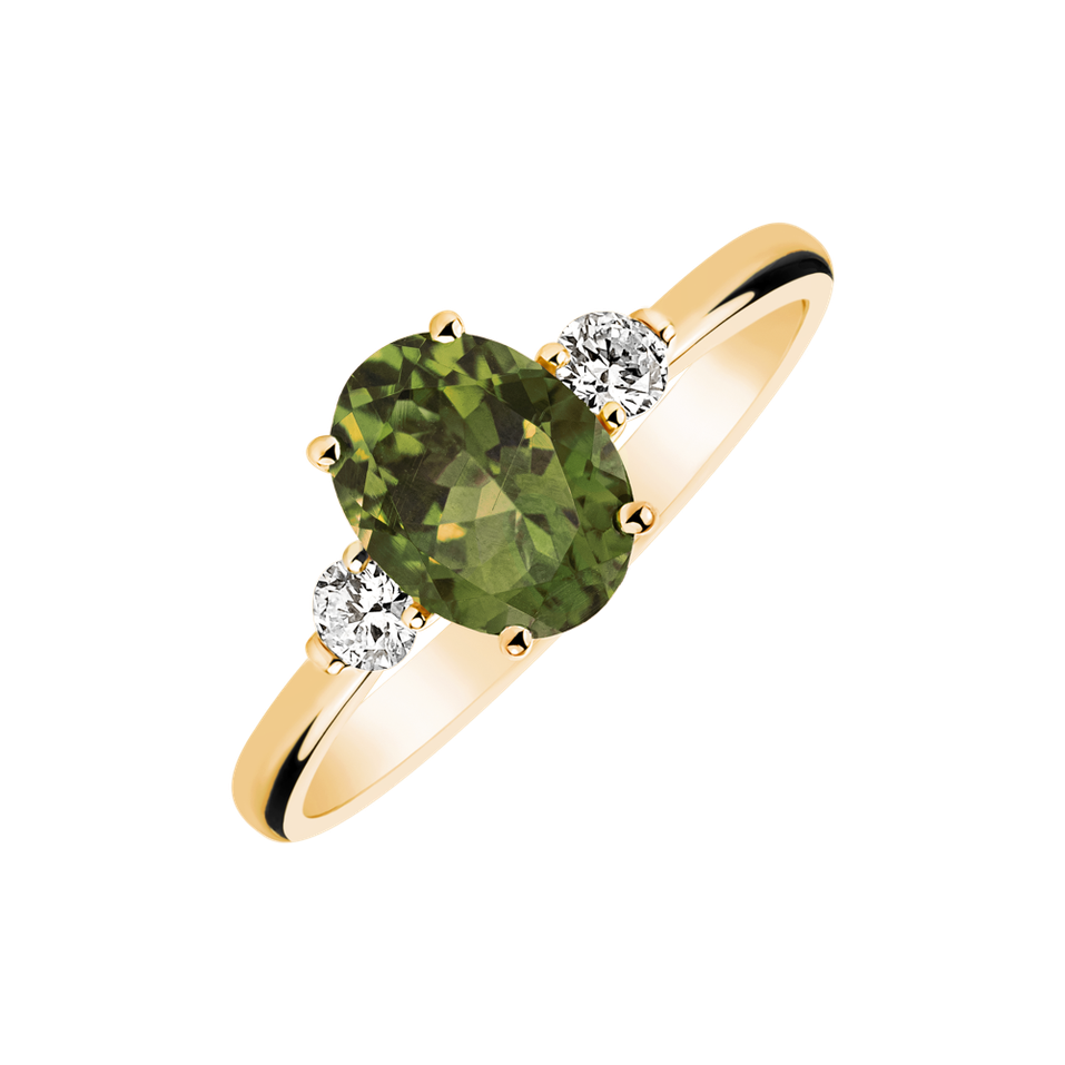 Diamond ring with Tourmaline Ivy Elegance