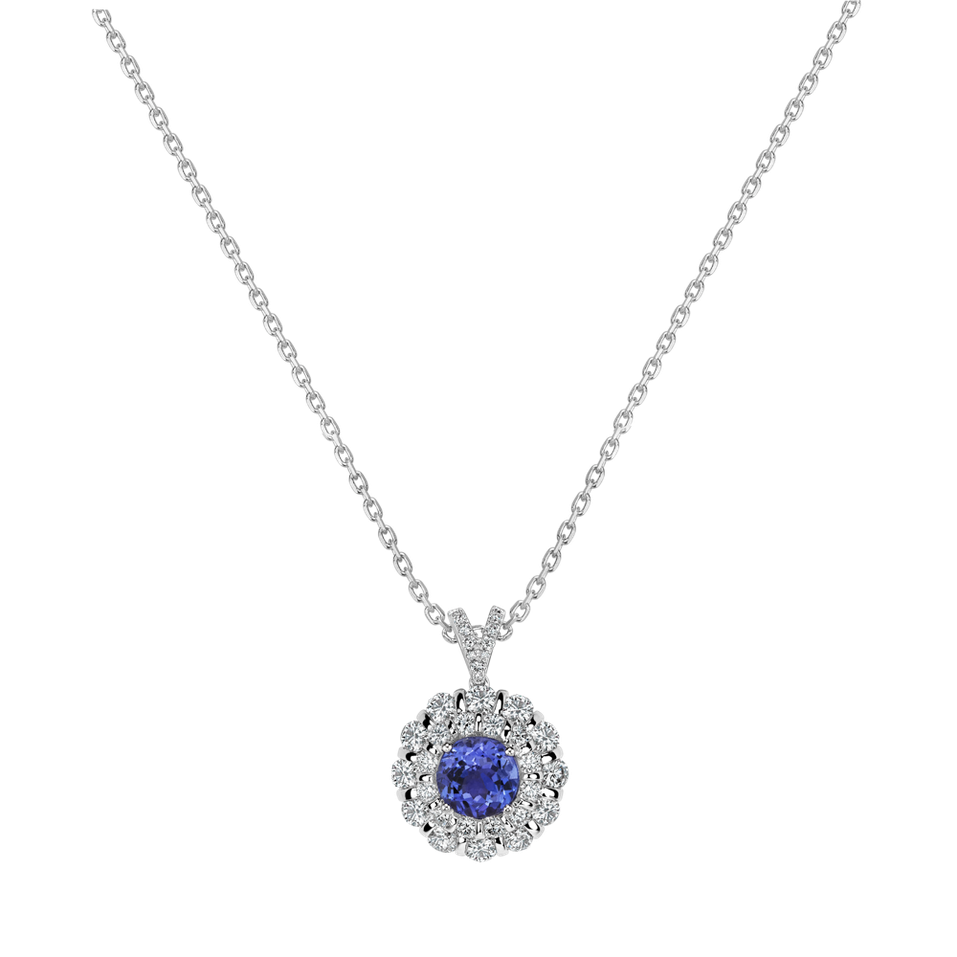 Diamond necklace with Tanzanite Celestial glow