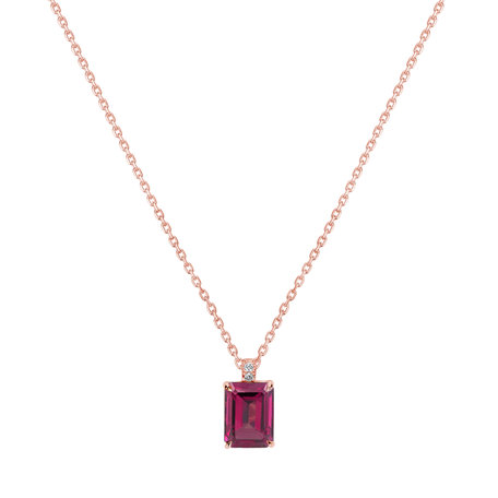 Diamond necklace with Rhodolite Carlotta