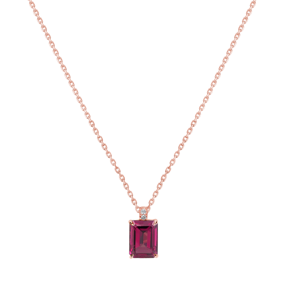 Diamond necklace with Rhodolite Carlotta