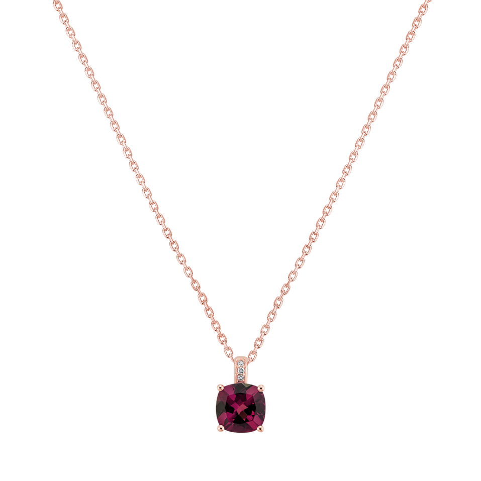 Diamond necklace with Rhodolite Linnea