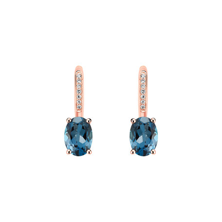 Diamond earrings with Topaz Lucrezia