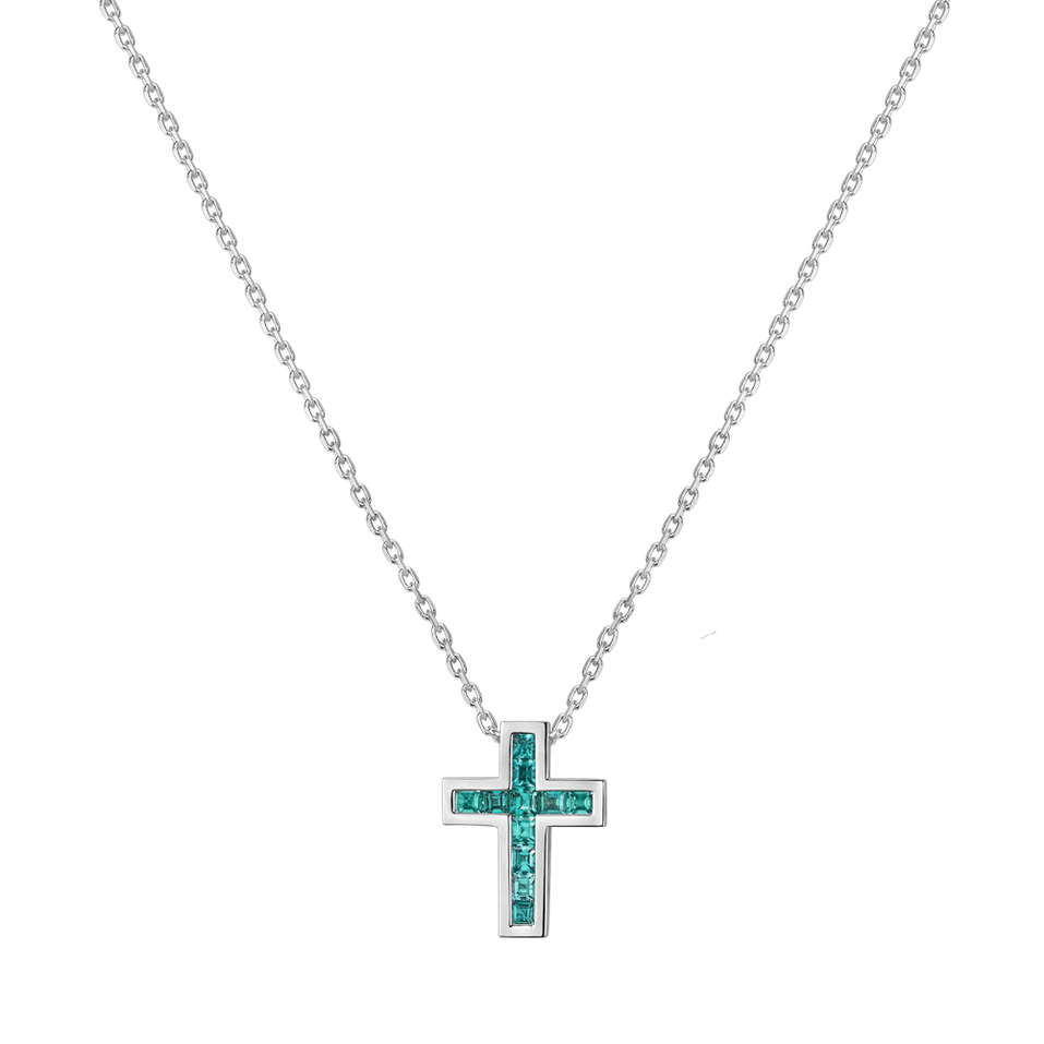 Necklace with Paraiba Cross Charm