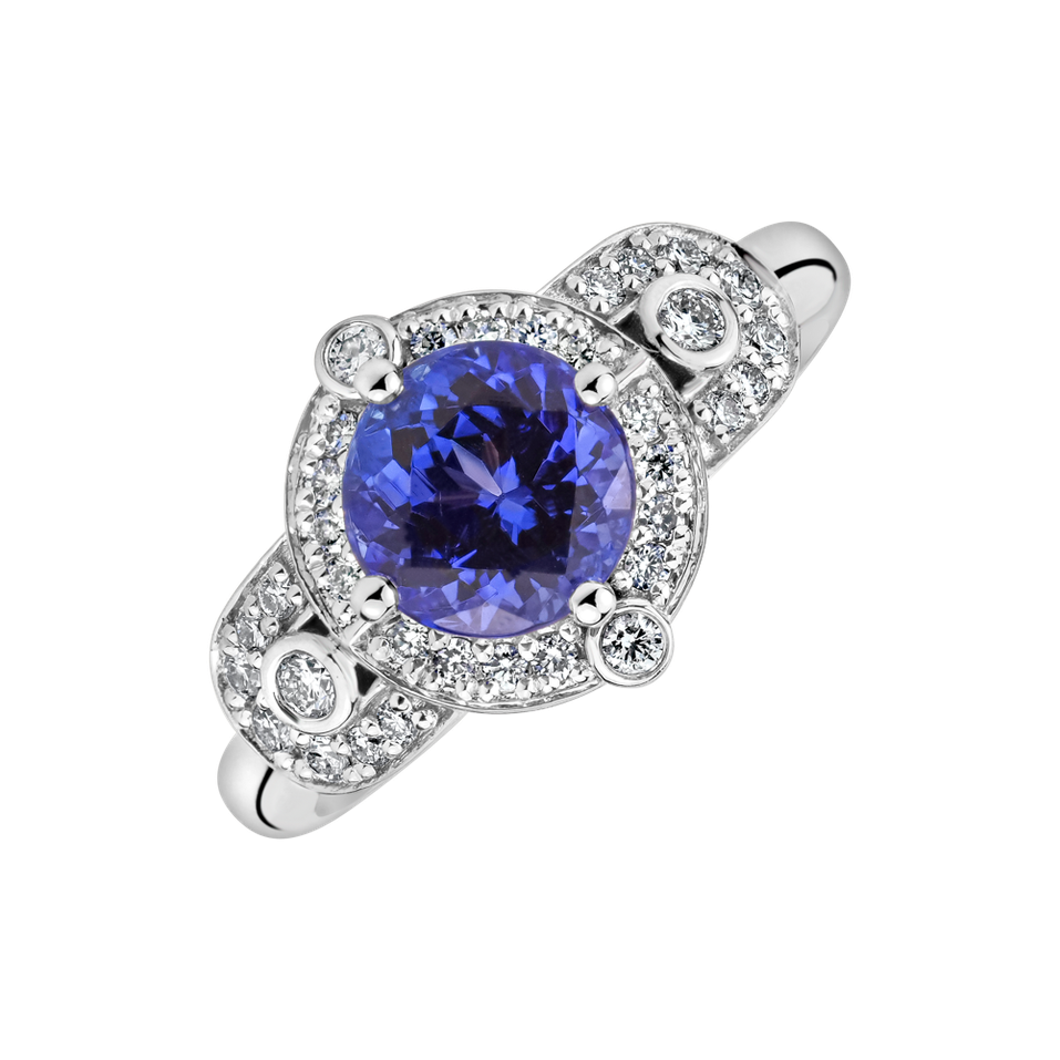 Diamond ring with Tanzanite Imperial Glory