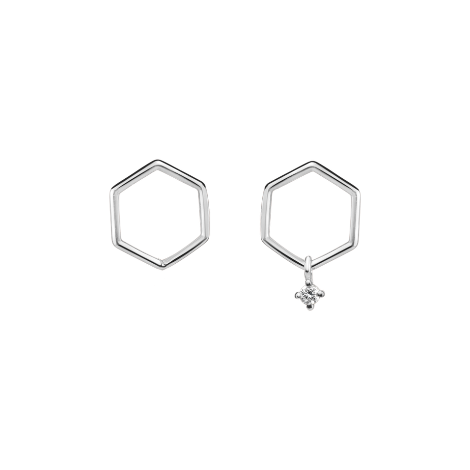 Diamond earrings Hexapolygon