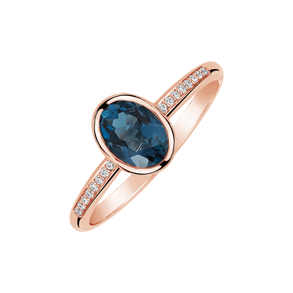 Diamond ring with Topaz Elliptical perfection