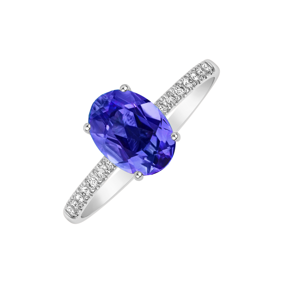 Diamond ring with Tanzanite Touch of Shine