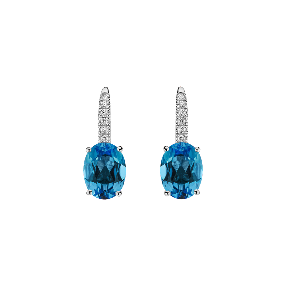 Diamond earrings with
 Topaz Iris Elegance