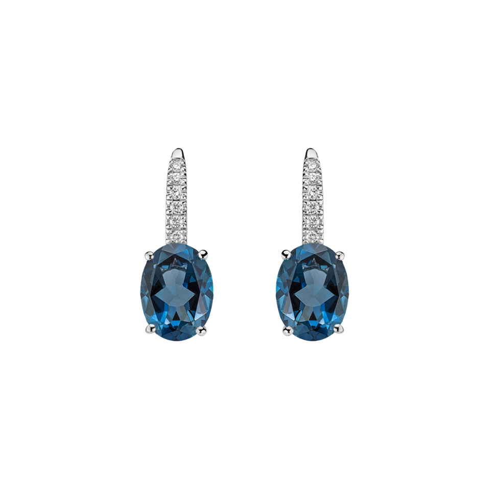 Diamond earrings with Topaz Iris Elegance