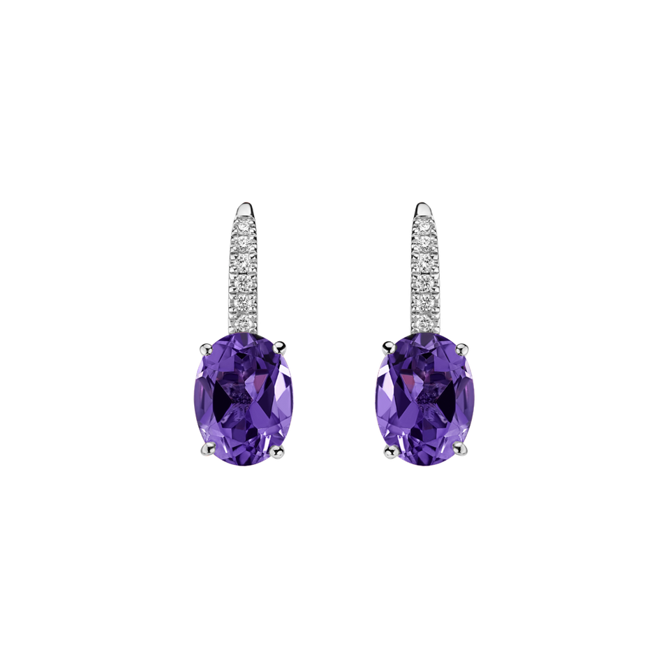 Diamond earrings with Amethyst Iris Elegance