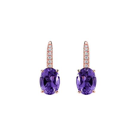 Diamond earrings with Amethyst Iris Elegance