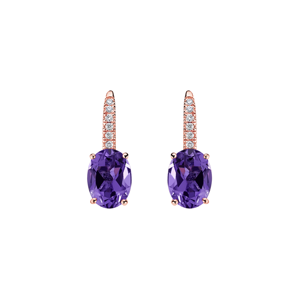 Diamond earrings with Amethyst Iris Elegance