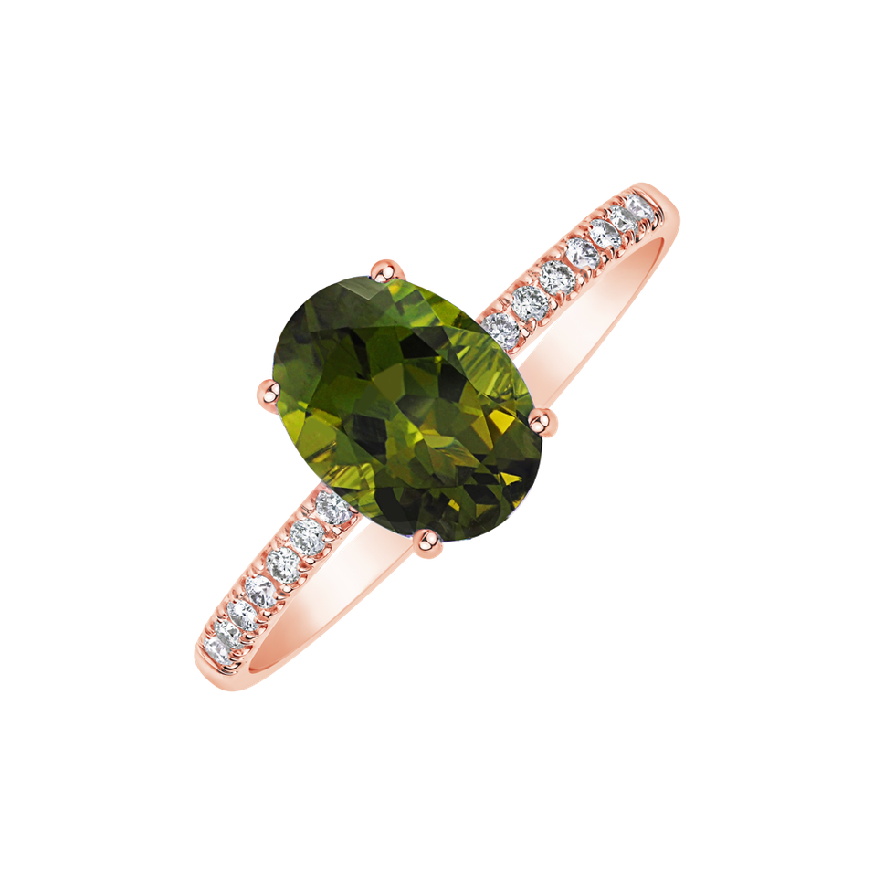 Diamond ring with Tourmaline Touch of Shine