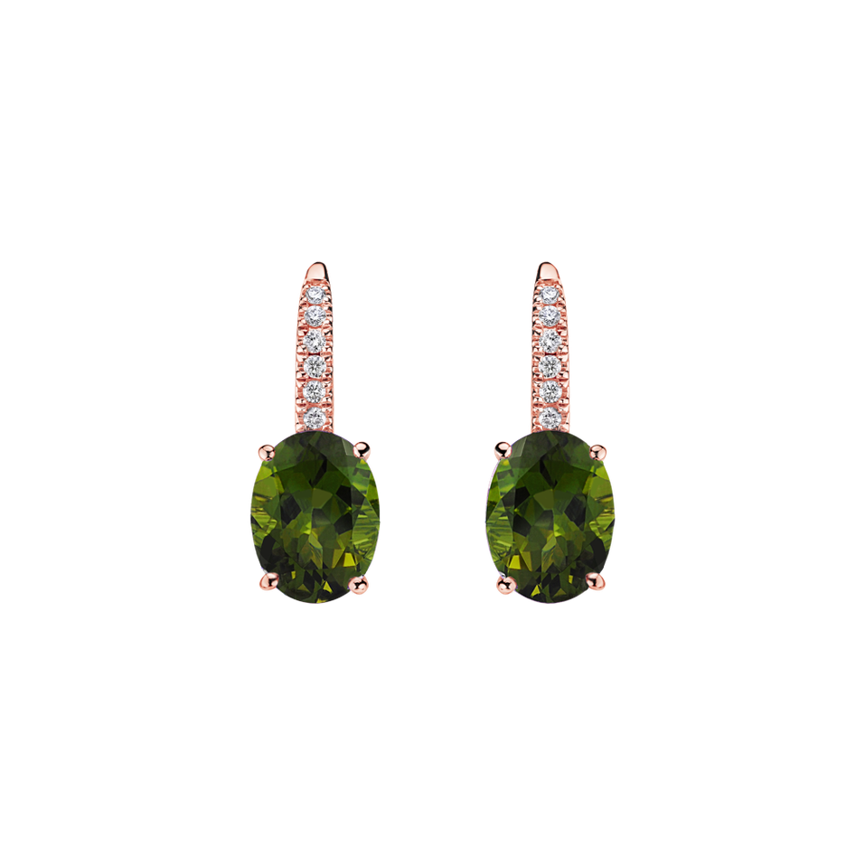 Diamond earrings with Tourmaline Iris Elegance