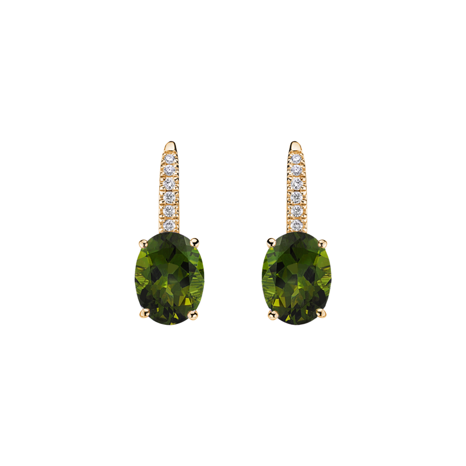 Diamond earrings with Tourmaline Iris Elegance