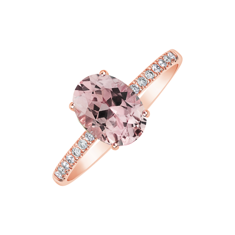 Diamond ring with Morganite Touch of Shine