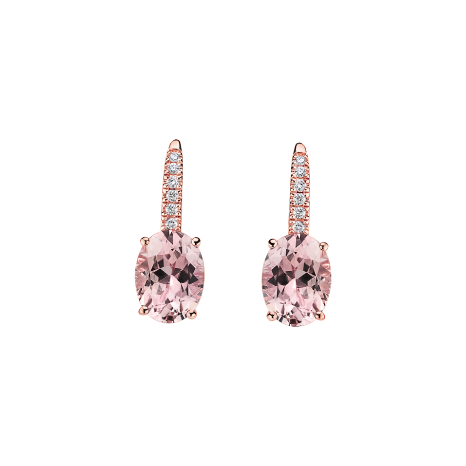 Diamond earrings with Morganite Iris Elegance