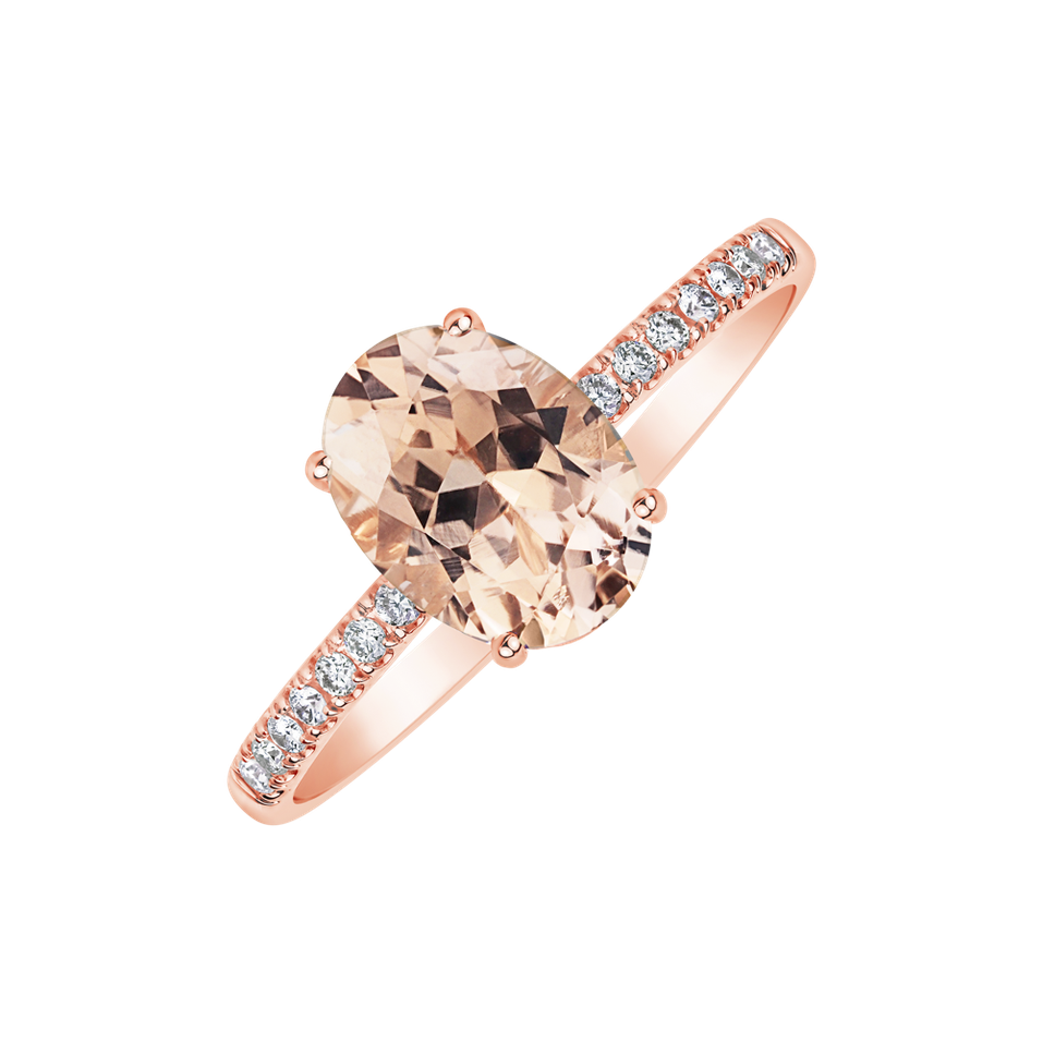 Diamond ring with Morganite Touch of Shine