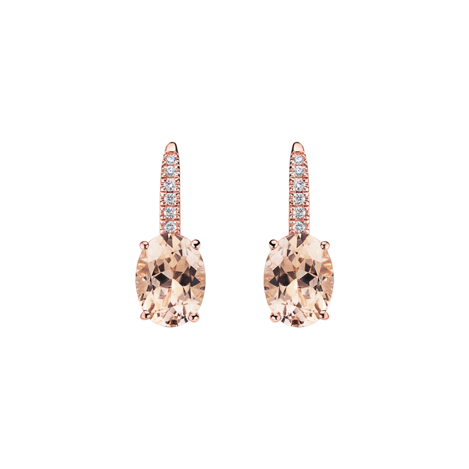 Diamond earrings with Morganite Iris Elegance