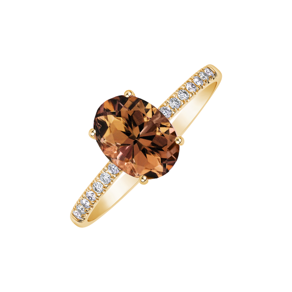 Diamond ring with Tourmaline Touch of Shine