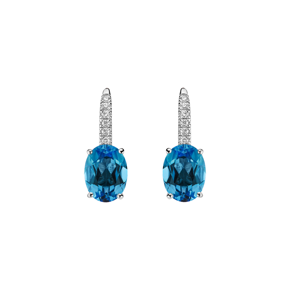 Diamond earrings with Topaz Niké Elegance